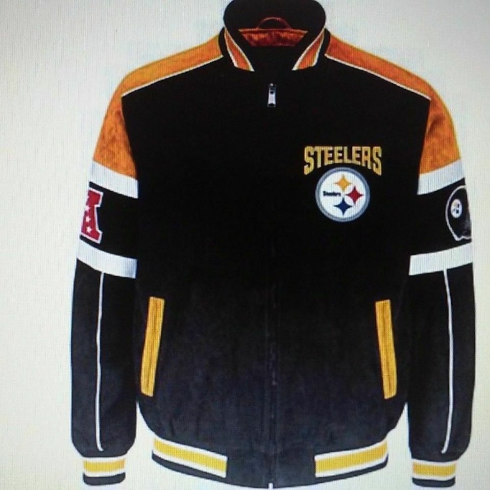 Pittsburgh Steelers NFL Suede Leather Jacket NWT